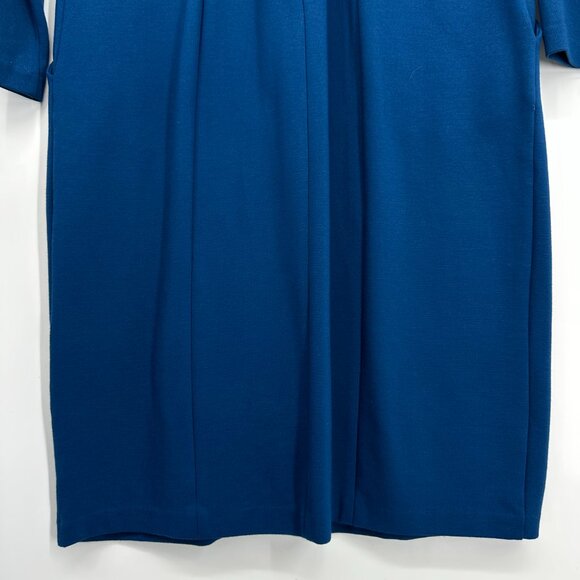 Talbots Blue V-Neck Sheath Dress - Picture 8 of 9